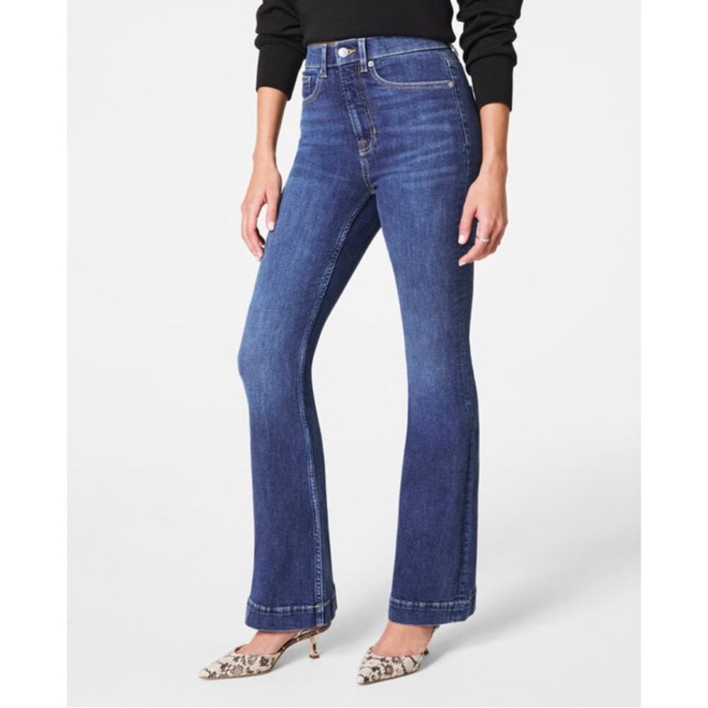 SPANX ReDefine Flare Blue Jeans SpanxSculpt Medium Indigo Women's 12